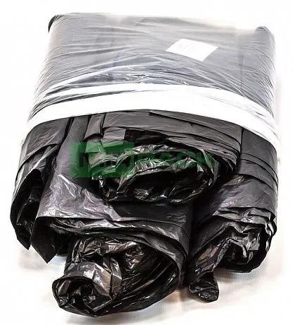 Мешки для мусора 120 литров, 30 мкм, в пачках 200 шт. черные - 2х слойные, до 25 кг - Вид 4
