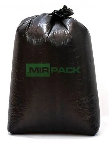 Мешки для мусора 120 литров, 30 мкм, в пачках 200 шт. черные - 2х слойные, до 25 кг - Вид 1